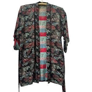 Vintage Solz Squirrel Midcentury Asian Kimono Robe 50s 60s kitsch retro
